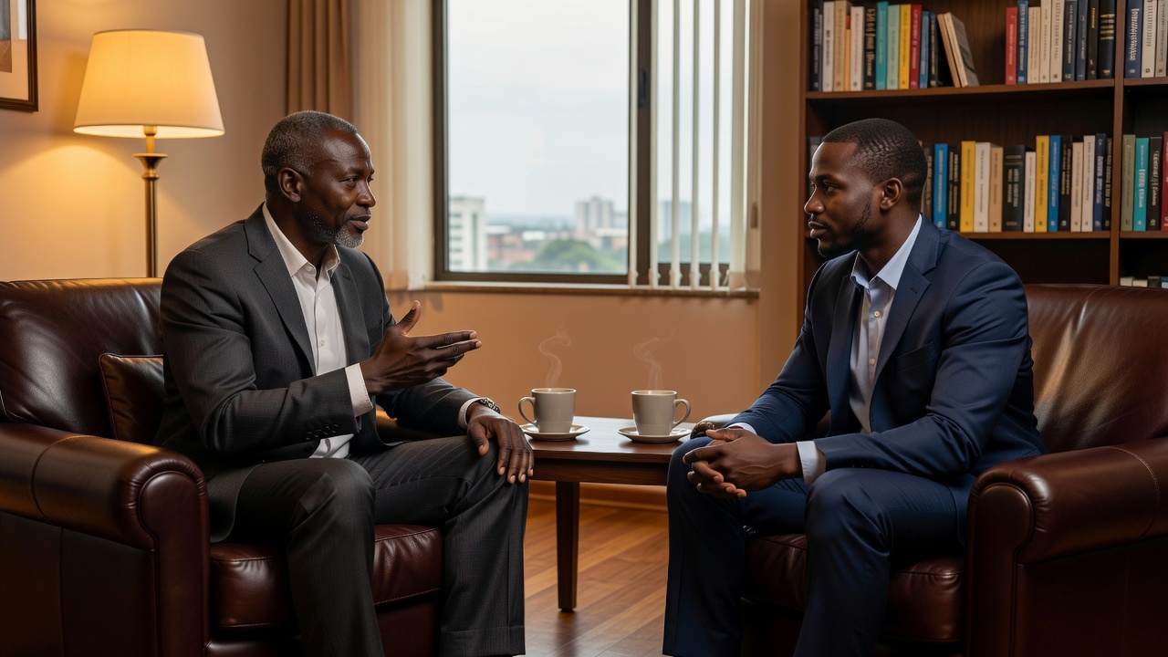 Mentor and mentee in discussion